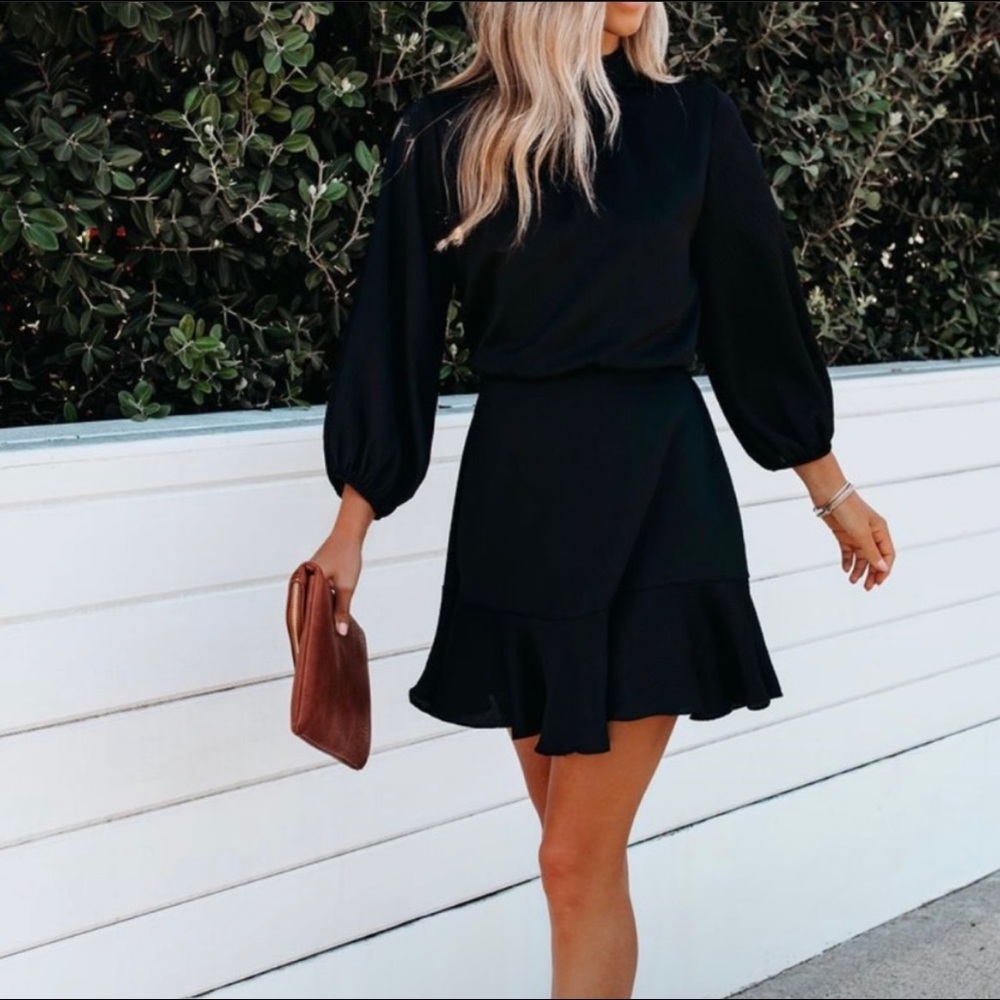 VICI - Call me Angel Textured Satin Dress in Black